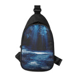 Night Forest And Moonlight Print Chest Bag