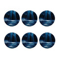 Night Forest And Moonlight Print Coaster Set