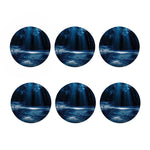 Night Forest And Moonlight Print Coaster Set