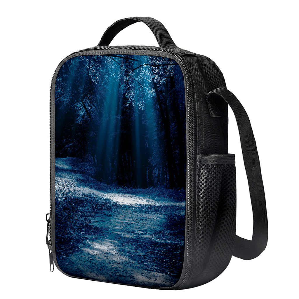 Night Forest And Moonlight Print Crossbody Lunch Bag