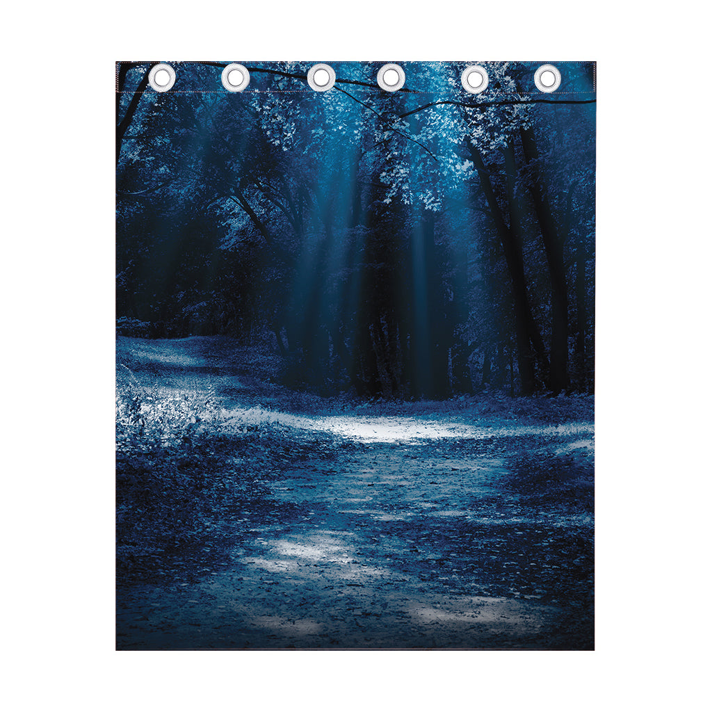 Night Forest And Moonlight Print Curtain