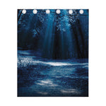 Night Forest And Moonlight Print Curtain