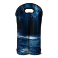 Night Forest And Moonlight Print Double Neoprene Wine Tote
