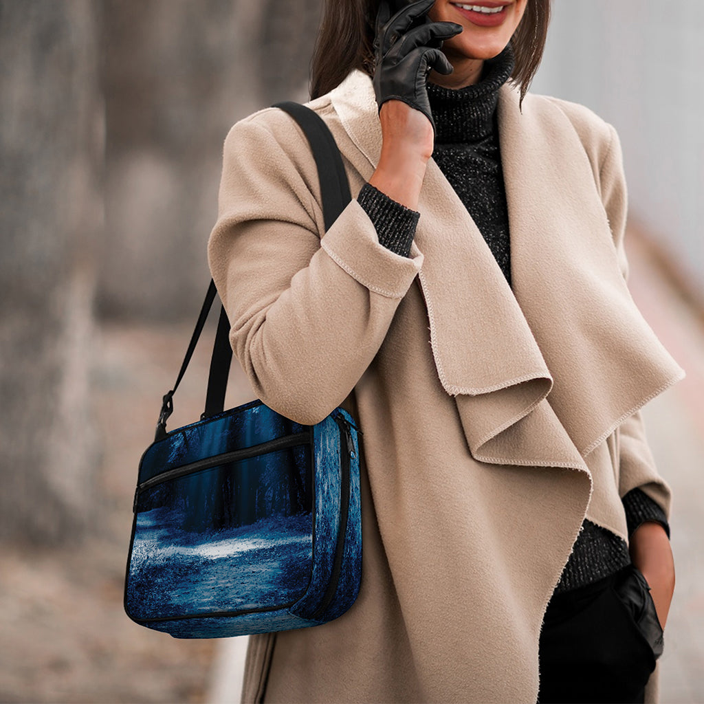 Night Forest And Moonlight Print Double Strap Bible Bag