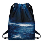 Night Forest And Moonlight Print Drawstring Backpack