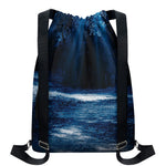 Night Forest And Moonlight Print Drawstring Backpack