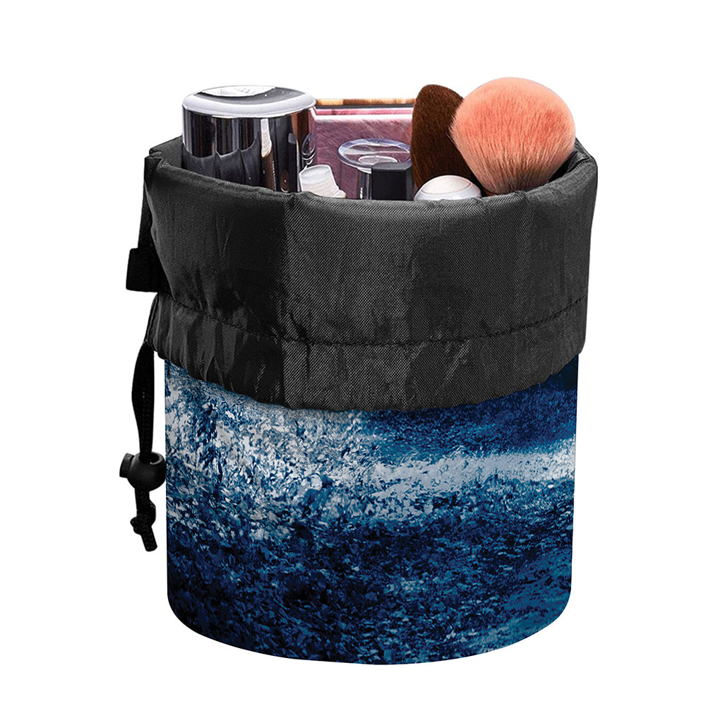 Night Forest And Moonlight Print Drawstring Makeup Bag