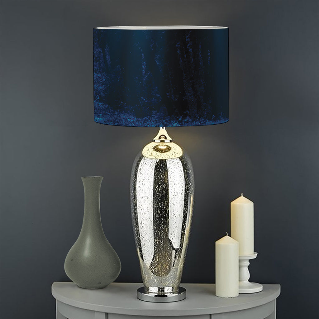 Night Forest And Moonlight Print Drum Lamp Shade