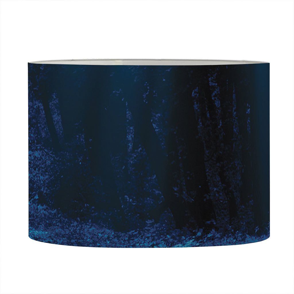 Night Forest And Moonlight Print Drum Lamp Shade
