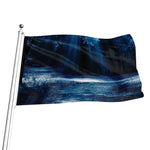 Night Forest And Moonlight Print Flag