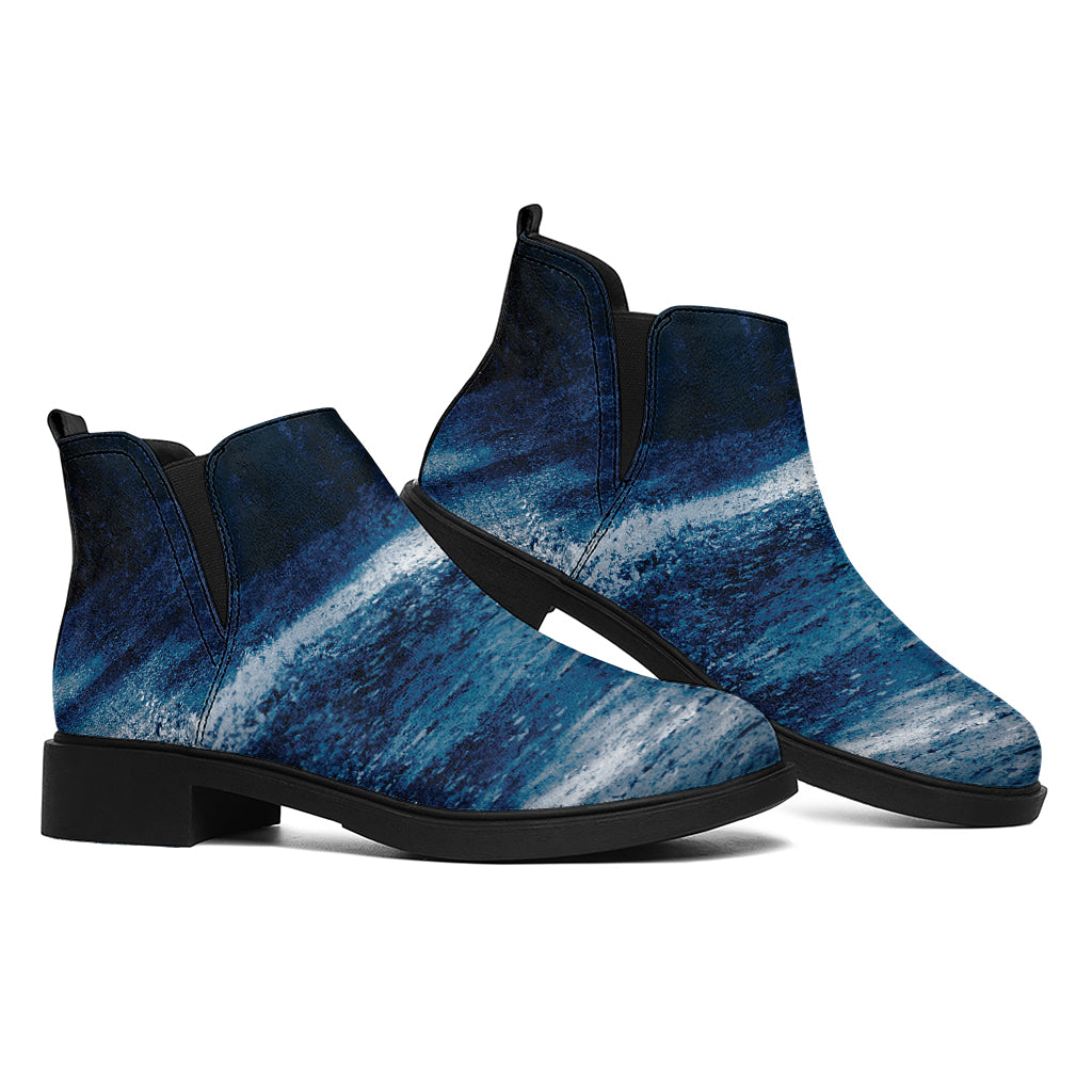 Night Forest And Moonlight Print Flat Ankle Boots