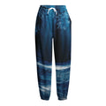Night Forest And Moonlight Print Fleece Lined Knit Pants