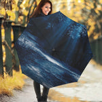 Night Forest And Moonlight Print Foldable Umbrella