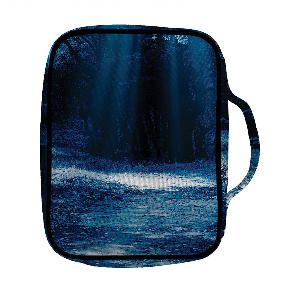 Night Forest And Moonlight Print Front Pocket Bible Bag