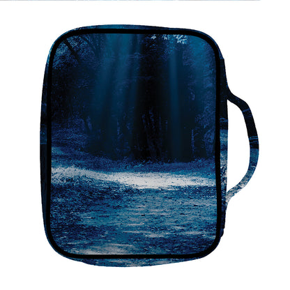 Night Forest And Moonlight Print Front Pocket Bible Bag