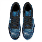 Night Forest And Moonlight Print High Top Leather Sneakers