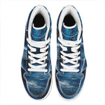 Night Forest And Moonlight Print High Top Leather Sneakers