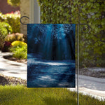 Night Forest And Moonlight Print House Flag