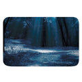 Night Forest And Moonlight Print Indoor Door Mat