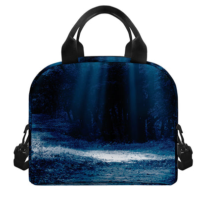 Night Forest And Moonlight Print Insulated Lunch Bag
