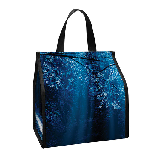Night Forest And Moonlight Print Insulated Lunch Tote