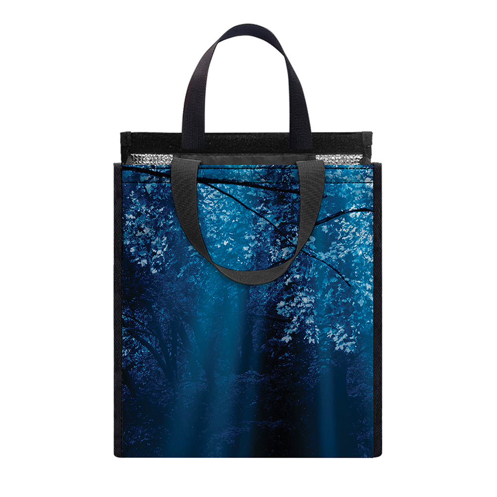 Night Forest And Moonlight Print Insulated Lunch Tote