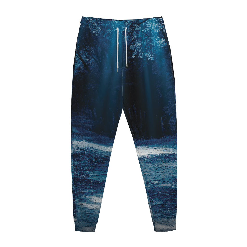Night Forest And Moonlight Print Jogger Pants