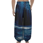 Night Forest And Moonlight Print Lantern Pants