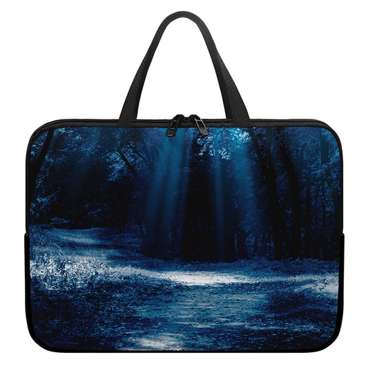 Night Forest And Moonlight Print Laptop Sleeve With Handle
