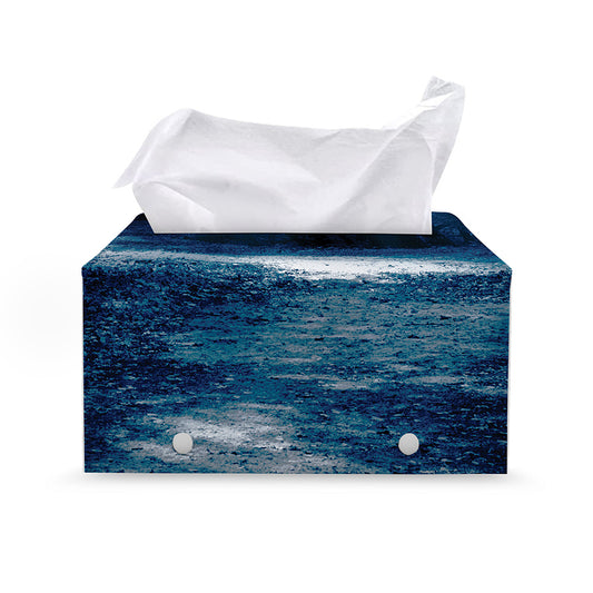Night Forest And Moonlight Print Leather Tissue Box Cover
