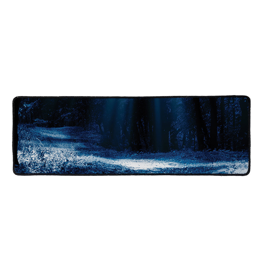 Night Forest And Moonlight Print Long Kitchen Mat