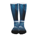 Night Forest And Moonlight Print Long Socks