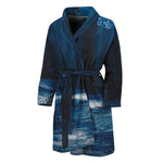 Night Forest And Moonlight Print Men's Bathrobe