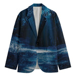 Night Forest And Moonlight Print Men's Blazer