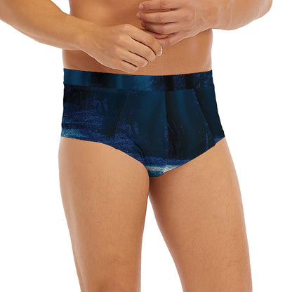 Night Forest And Moonlight Print Men's Briefs