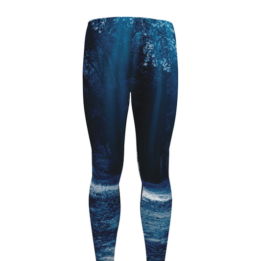 Night Forest And Moonlight Print Men's leggings