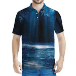 Night Forest And Moonlight Print Men's Polo Shirt