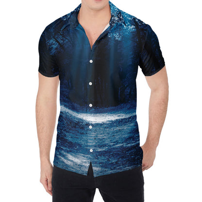 Night Forest And Moonlight Print Men's Shirt