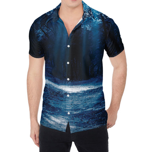 Night Forest And Moonlight Print Men's Shirt