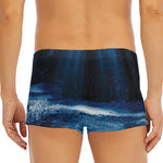 Night Forest And Moonlight Print Men's Short Boxer Briefs