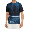 Night Forest And Moonlight Print Men's Short Sleeve Rash Guard