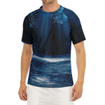Night Forest And Moonlight Print Men's Short Sleeve Rash Guard
