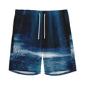 Night Forest And Moonlight Print Men's Athletic Shorts