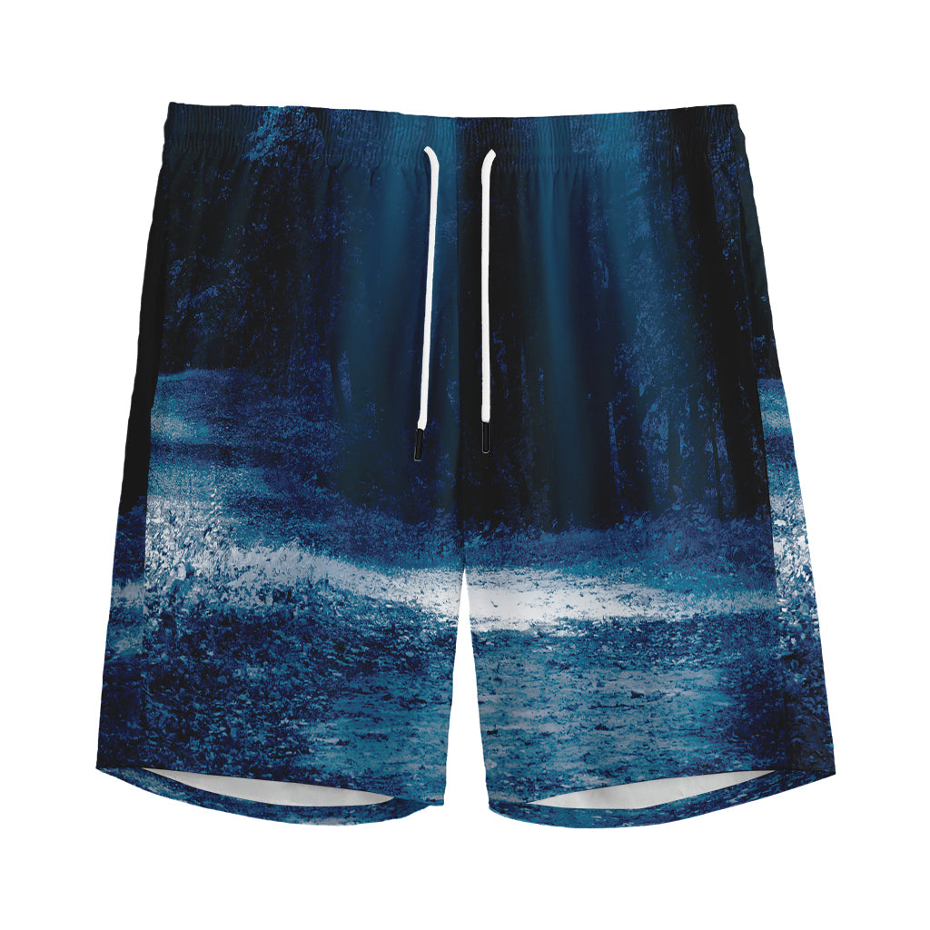 Night Forest And Moonlight Print Men's Sports Shorts