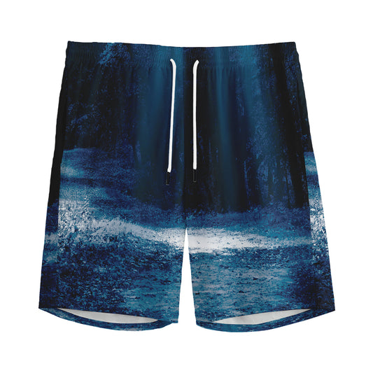 Night Forest And Moonlight Print Men's Sports Shorts