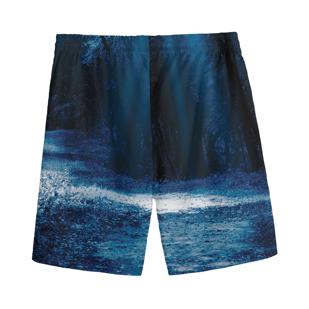 Night Forest And Moonlight Print Men's Sports Shorts