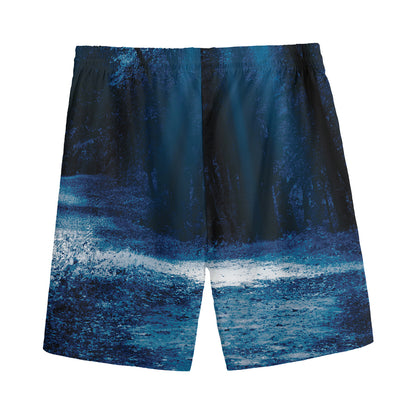 Night Forest And Moonlight Print Men's Sports Shorts