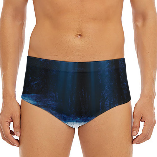 Night Forest And Moonlight Print Men's Triangle Swim Briefs