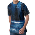 Night Forest And Moonlight Print Men's Velvet T-Shirt
