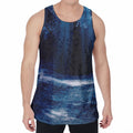 Night Forest And Moonlight Print Men's Velvet Tank Top